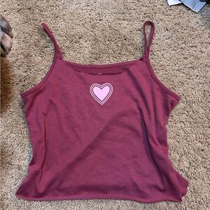 Art Class Red Fitted Crop Camisole